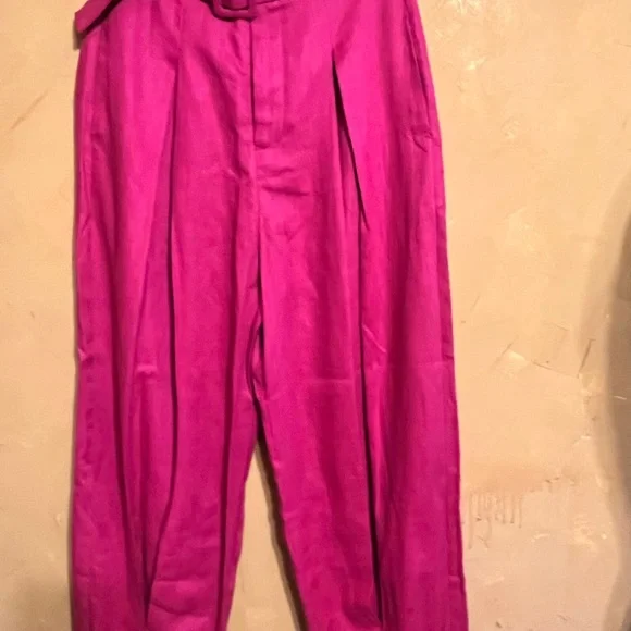 Farm Rio S Barbie Pink Linen Pants - Picture 2 of 8